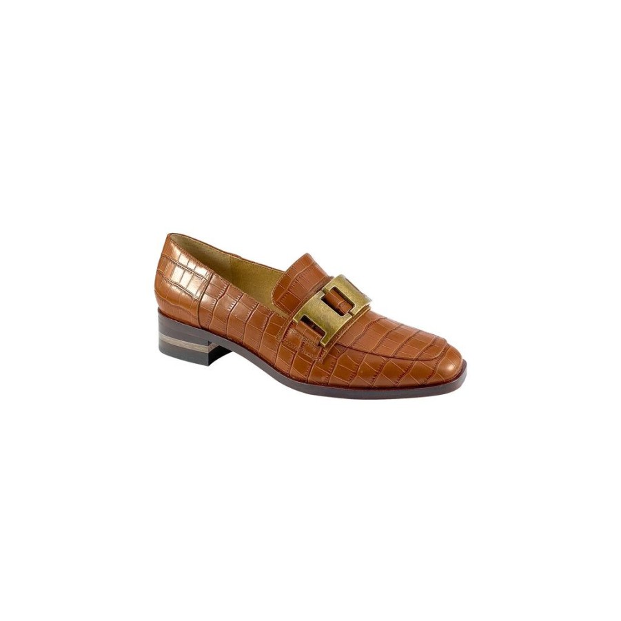 Shoes Django and Juliette | Django & Juliette Fenna Cognac Croc Loafer