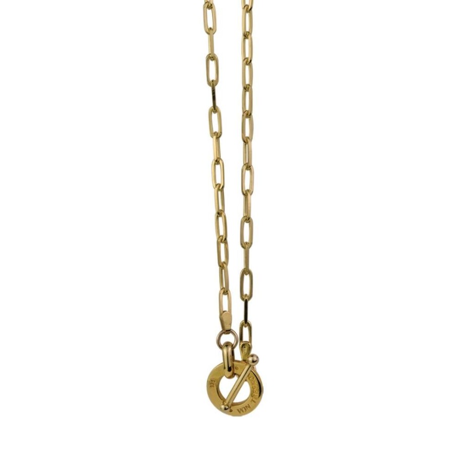 Jewellery Von Treskow | Von Treskow Clip Chain Necklace With Vt Disk Toggle Yellow Gold