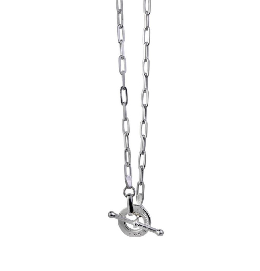 Jewellery Von Treskow | Von Treskow Clip Chain Necklace With Vt Disc Toggle Silver