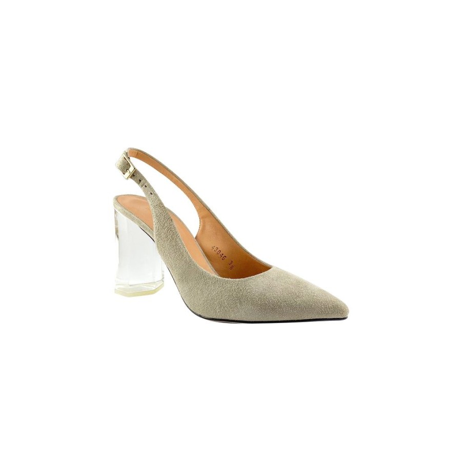 Shoes Estilo | Estilo Polly Grey Clear Block Heel