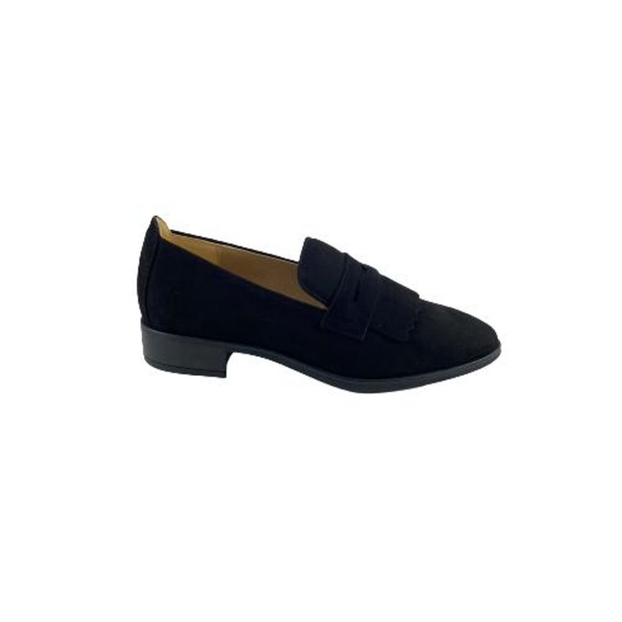 Shoes Unisa | Unisa Baffle Black Suede Flats