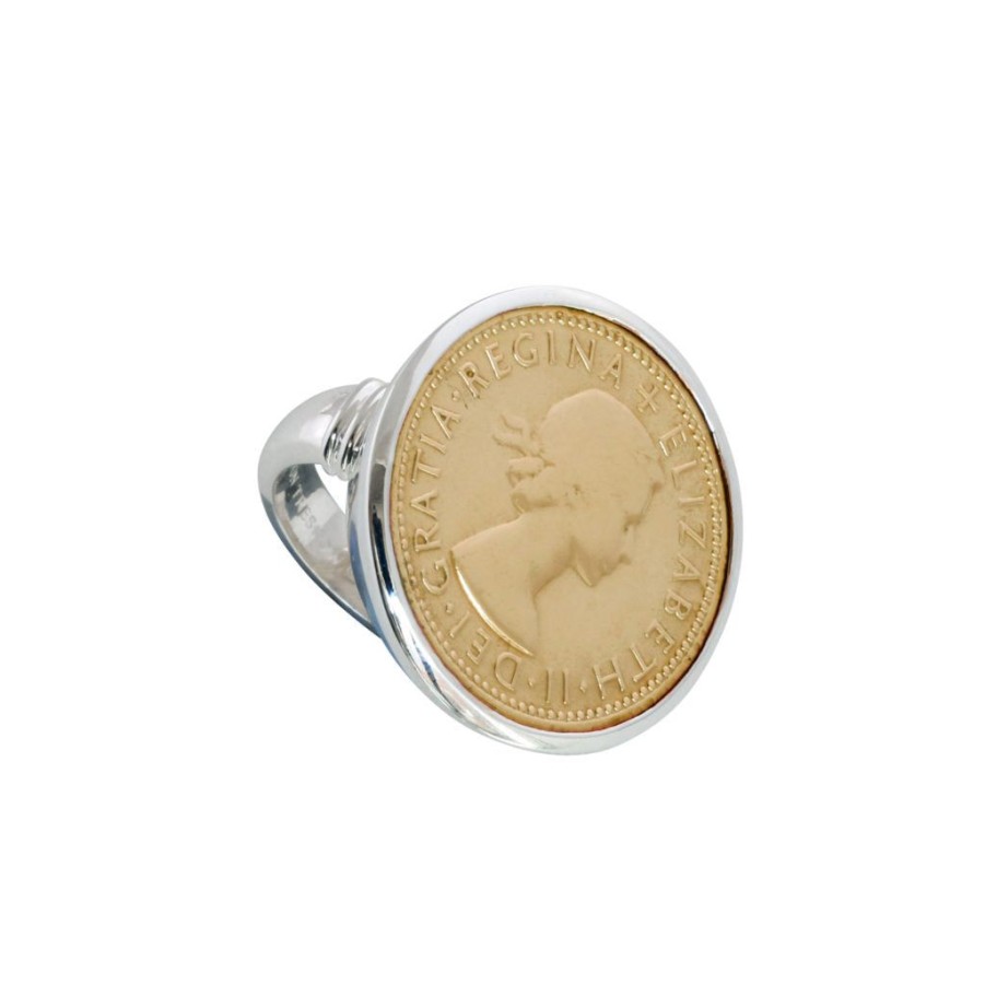 Jewellery Von Treskow | Von Treskow Shilling Coin Ring Yellow Gold ...