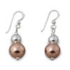 Jewellery Von Treskow | Von Treskow Double Ball Earrings Silver / Rose Gold