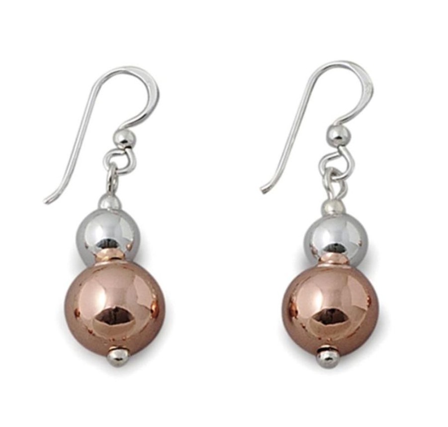 Jewellery Von Treskow | Von Treskow Double Ball Earrings Silver / Rose ...