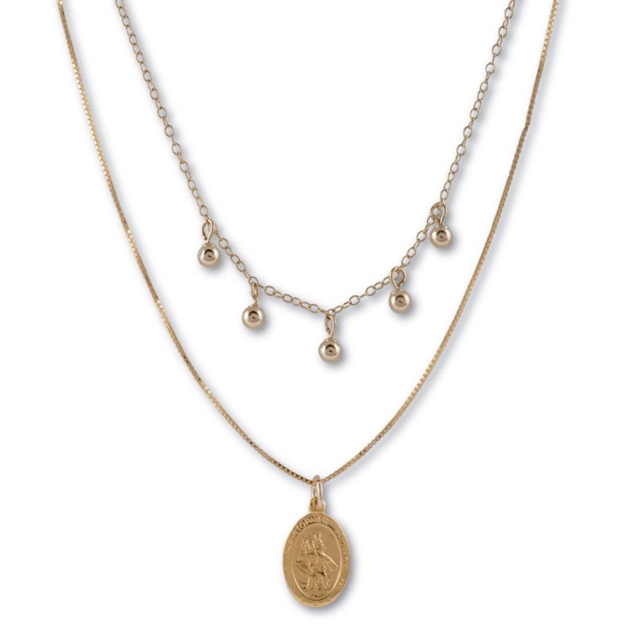 Jewellery Von Treskow | Von Treskow Necklace Set With St Christopher Yellow Gold