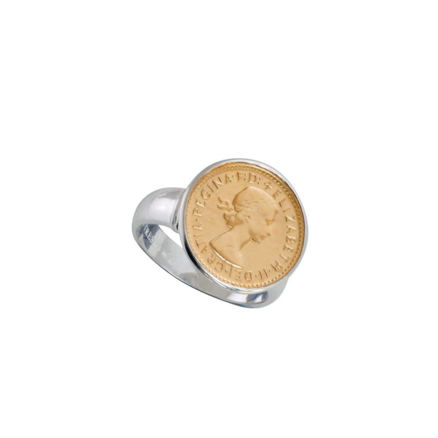 Jewellery Von Treskow | Von Treskow Threepence Coin Ring Yellow Gold ...