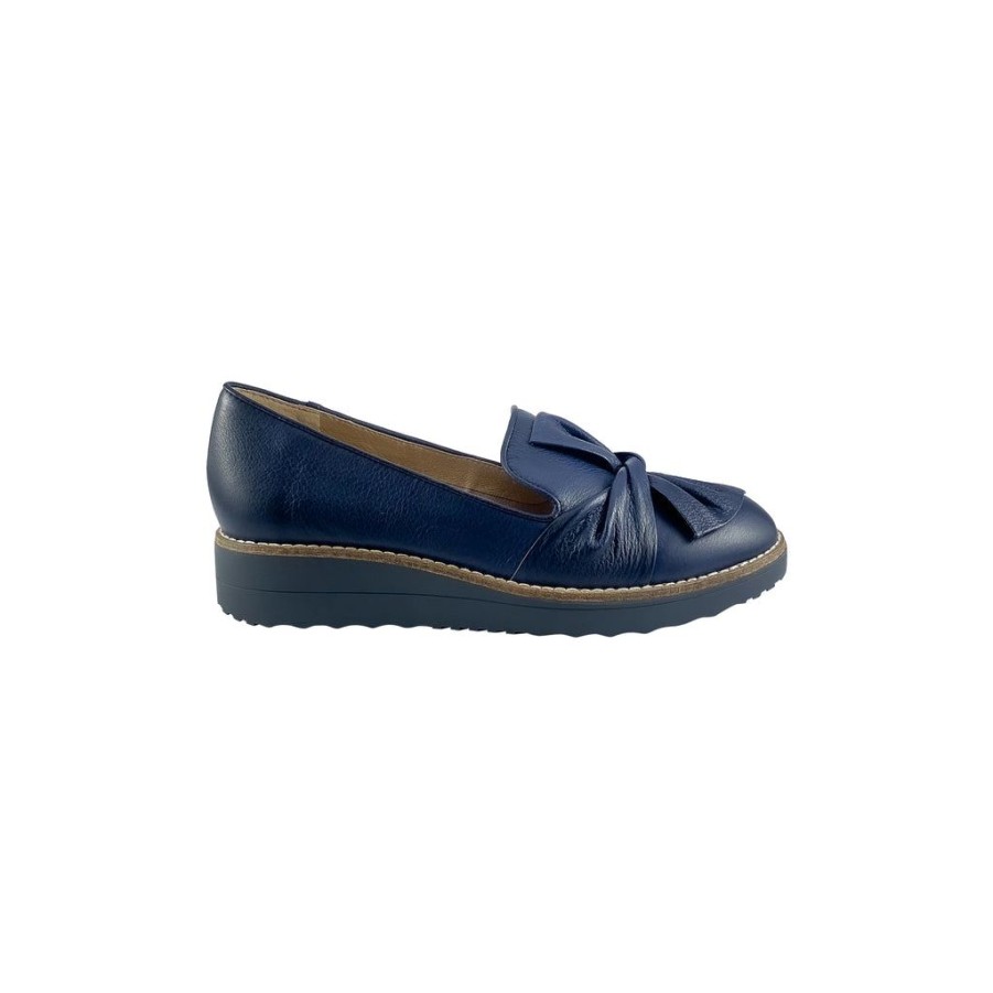 Shoes Top end | Top End Oclem Navy Leather Flats