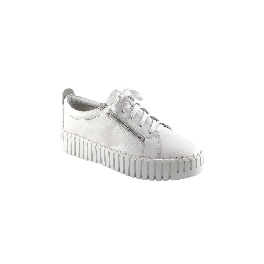 Shoes Django and Juliette | Django & Juliette Bump White Flatform Sneaker